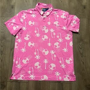 Birdiebound Pink Patterned Men's Shirt Sz Large